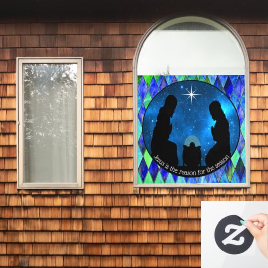 Kerststal Raamsticker (Huis Raam)