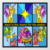 Kerststal raamsticker (Vel)