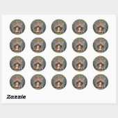 Kerststal ronde sticker (Vel)
