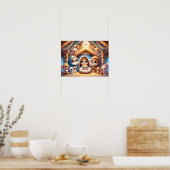 Kerststal scène poster (Keuken)