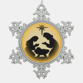 Kerststal Sneeuwvlok Ornament (Voorkant)