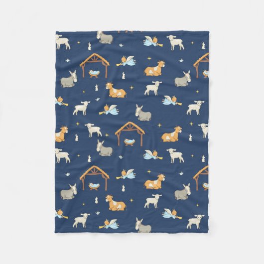 Kerststal Soft Fleece Kerstdeken Deken (Voorkant)
