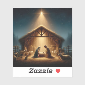 Kerststal Sticker