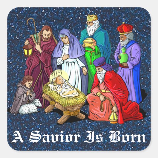 kerststal sticker (Voorkant)