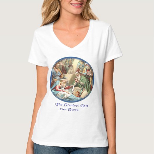 Kerststal T-shirt (Voorkant)