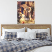 Kerststal vintage, 3 herders canvas afdruk (Insitu (Slaapkamer))