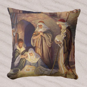 Kerststal vintage, 3 herders en Jezus Kussen
