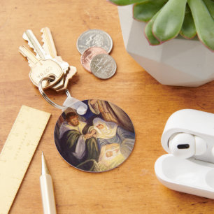 Kerststal vintage, 3 herders en Jezus Sleutelhanger