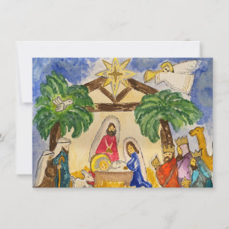 Kerststal Vlakke Notitiekaart Notitiekaartje