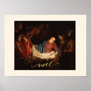 Kerststal Zijn Naam Is Jezus Noel Kant-en-Klaar Om Poster