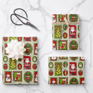 Kerststamp Cadeauverpakkingsvellen Inpakpapier Vel