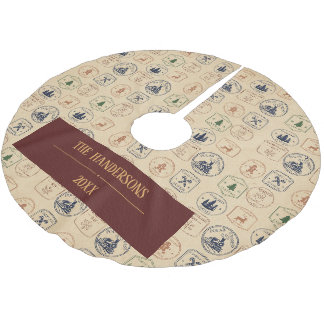 Kerststamp in vintage stijl kerstboom rok