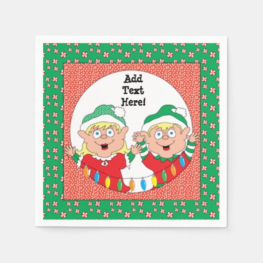 Kerststandaard Cocktail Napkin Servetten (Voorkant)