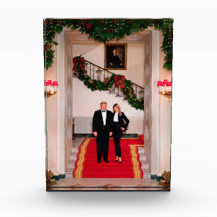 Kerststappen President Donald Trump en Melania Fotoblokken