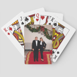 Kerststappen President Donald Trump en Melania Pokerkaarten