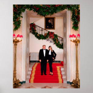 Kerststappen President Donald Trump & Melania Poster