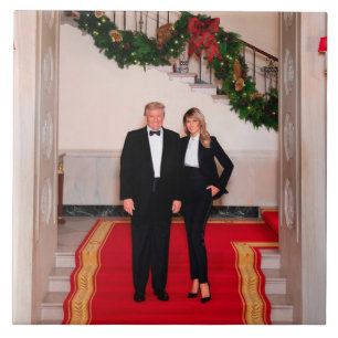 Kerststappen President Donald Trump & Melania Tegeltje