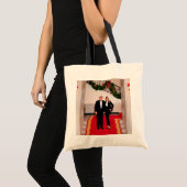 Kerststappen President Donald Trump & Melania Tote Bag (Voorkant (product))