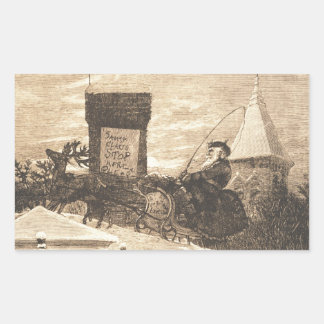 Kerststation, Thomas Nast, 1889 Rechthoekige Sticker