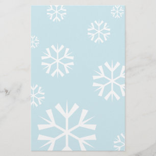 Kerststationery met witte sneeuwvlokken briefpapier