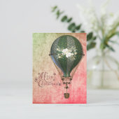 KerstSteampunk-ballon Briefkaart (Staand voorkant)