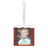 Kerststenen en sneeuwfoto Lijst Ornament (Rechts)