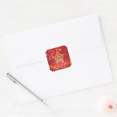 Kerstster 112. ronde sticker (Envelop)