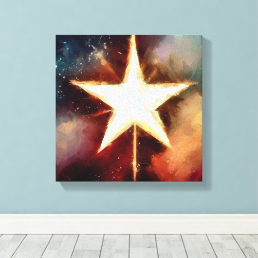 Kerstster 1 canvas afdruk (Insitu (Houten vloer))