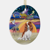 Kerstster - Blenheim Cavalier King Charles Keramisch Ornament (Rechts)