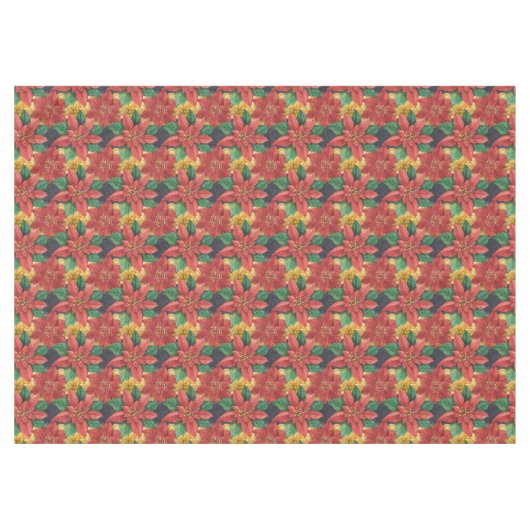 Kerstster Bloem Patroon Tafelkleed (Voorkant (Horizontaal))