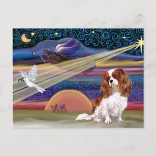 Kerstster - Cavalier (Blenheim) Feestdagenkaart (Voorkant)