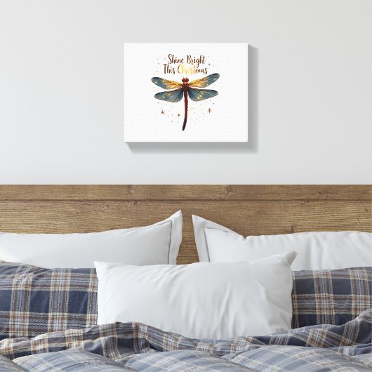Kerstster Dragonfly Canvas Afdruk (Insitu (Slaapkamer))