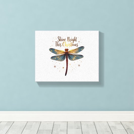 Kerstster Dragonfly Canvas Afdruk (Insitu (Houten vloer))