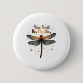 Kerstster Dragonfly Ronde Button 5,7 Cm (Voorkant)