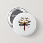Kerstster Dragonfly Ronde Button 5,7 Cm (Voorkant /achterkant)