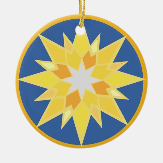 Kerstster en Jezus Keramisch Ornament (Voorkant)