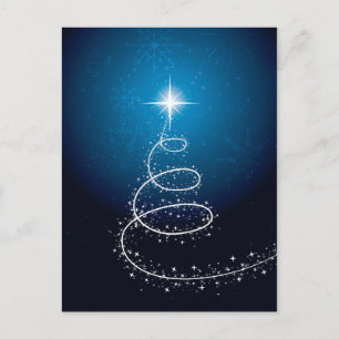 Kerstster en sneeuwvlokken feestdagenkaart