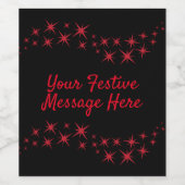 kerstster Flourish Wijn Etiket (Enkel label)