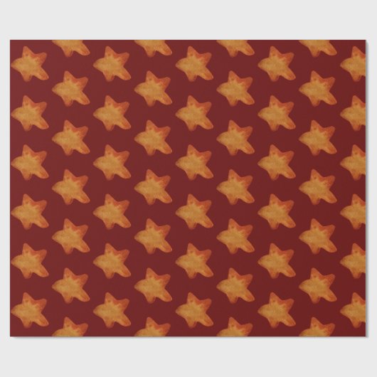 Kerstster Gengercake Cadeaupapier (Vlak)