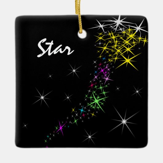kerstster keramisch ornament (Voorkant)