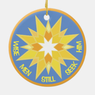 kerstster keramisch ornament