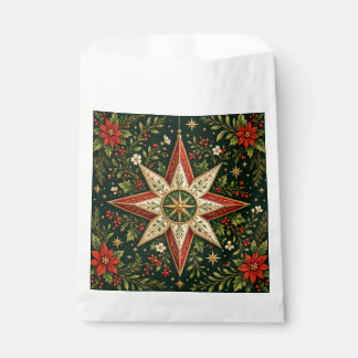 Kerstster Ornament Poinsettia Hulst Vintage Bedankzakje