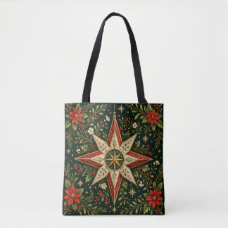 Kerstster Ornament Poinsettia Hulst Vintage Draagtas