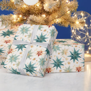 Kerstster Ornamenten Groen Goud Kerst Cadeaupapier