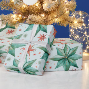 Kerstster Ornamenten Moderne Kerst Cadeaupapier