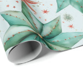 Kerstster Ornamenten Moderne Kerst Cadeaupapier (Rol Hoek)