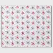 Kerstster Ornamenten Moderne Kerst Cadeaupapier (Vlak)