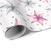 Kerstster Ornamenten Moderne Kerst Cadeaupapier (Rol Hoek)