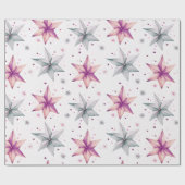 Kerstster Ornamenten Moderne Kerst Cadeaupapier (Vlak)