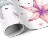 Kerstster Ornamenten Moderne Kerst Cadeaupapier (Rol Hoek)